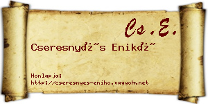 Cseresnyés Enikő névjegykártya